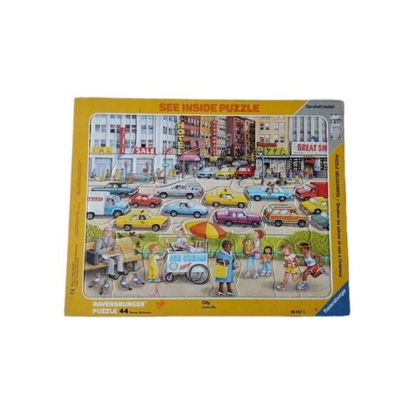 Ravensburger Vintage 1991 "See Inside" CITY Jigsaw Puzzle Reveal 44-pcs NYC Vibe - Picture 1 of 16